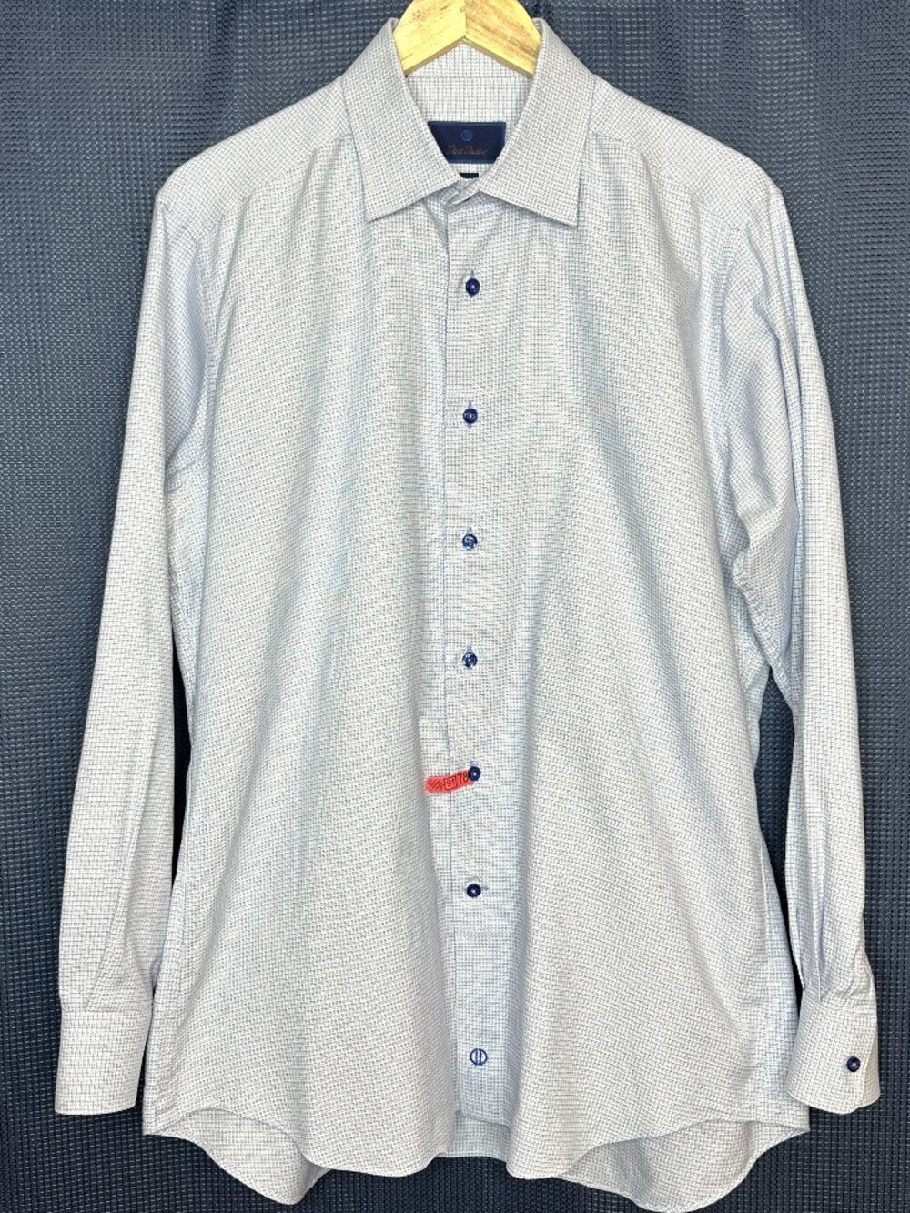 David Donahue Trim Fit Dress Shirt, 17 x 34/35 Classic Office Formal 100% Cotton